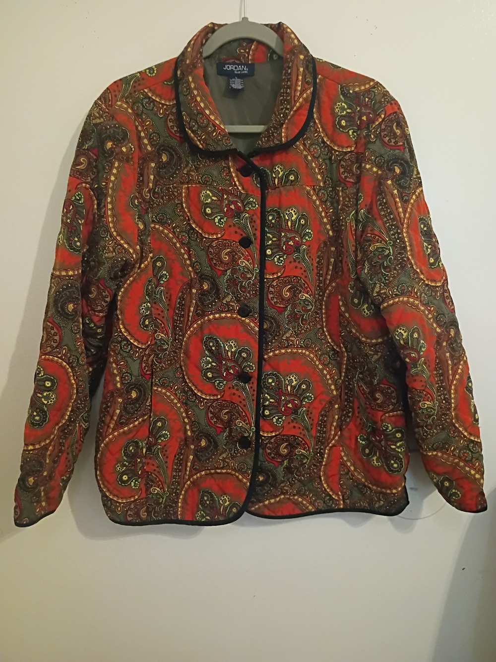 Jordan Paisley Quilted Jacket - Orange Multi Color Sz L